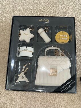 ALDO Women's Cream Cozy Quilted Handbag Gift Set